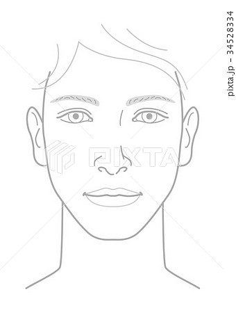 男性 顔 正面 イラストのイラスト素材