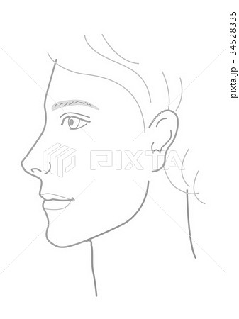 男性 顔 横顔 イラストのイラスト素材