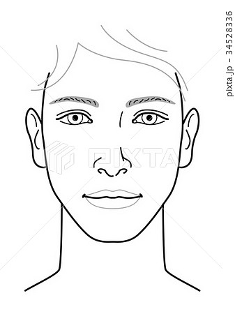 男性 顔 正面 イラストのイラスト素材