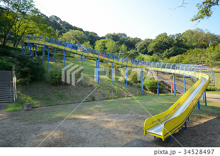 金沢自然公園のローラーすべり台の写真素材