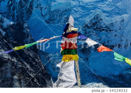 Colorful Nepalese flags 34529332