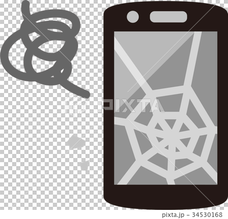 A smartphone with a crack on the screen 34530168