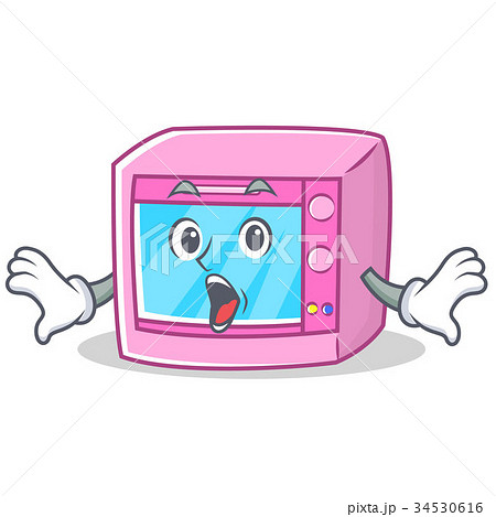 Surprised oven microwave character cartoon 34530616