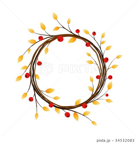 Autumn wreath on white background 34532083