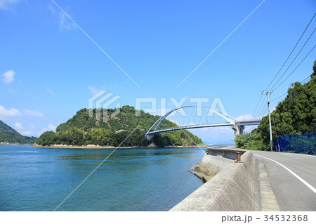 とびしま海道　岡村島から見た岡村大橋　愛媛県 34532368