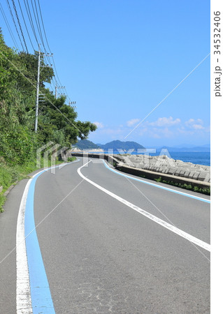 とびしま海道　海岸の道路　広島県 34532406