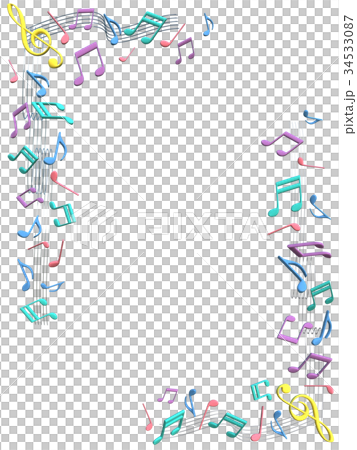 Decorating music notes and staff Decorating music notes and staff 34533087