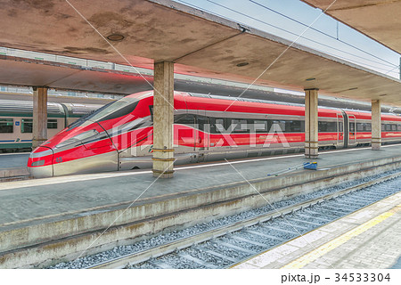 Trains on railways station in Florence. 34533304