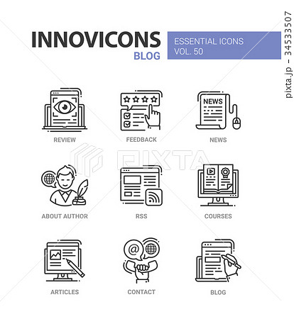 Blog - modern vector line design icons set 34533507