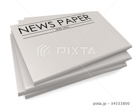 Pile of blank newspapers isolate  34533800