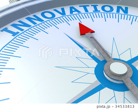 Innovation word on compass isolated Innovation word on compass isolated 34533813