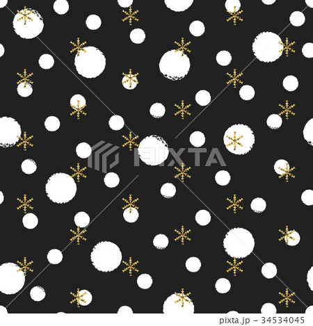 Glitter gold polka dot Christmas New Year seamless 34534045