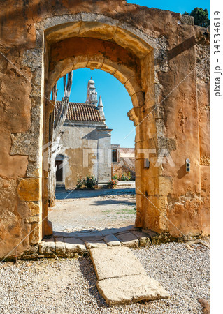 View on the Basilica of Arkadi Monastery on Crete View on the Basilica of Arkadi Monastery on Crete 34534619