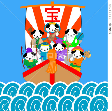 年賀状 宝船 七福神 年賀状 宝船 七福神 34534700