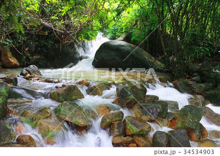 Beautiful Waterfall in the thailand forest. Beautiful Waterfall in the thailand forest. 34534903