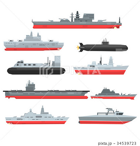 Different types of naval combat ships set Different types of naval combat ships set 34539723