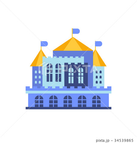Blue majestic palace building vector illustration 34539865
