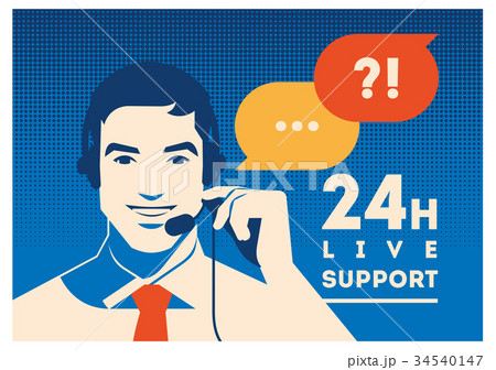 Call center operator with headset poster. Client 34540147