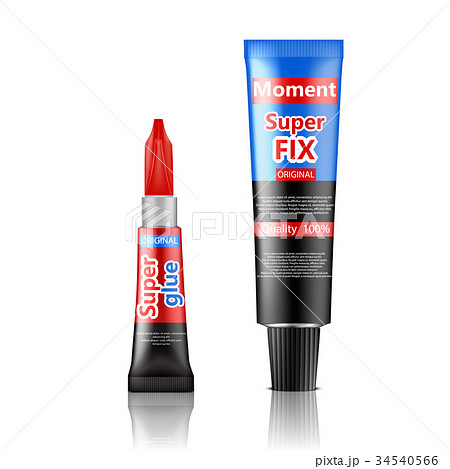Super and moment glue tubes realistic vector 34540566