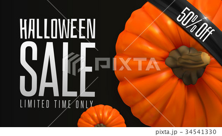 Halloween Sale banner with pumpkin 34541330