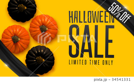 Halloween Sale banner with pumpkins 34541331