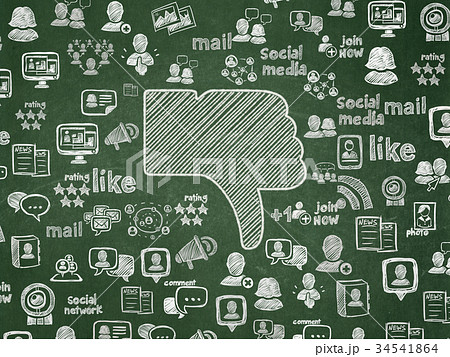 Social network concept: Thumb Down on School board 34541864