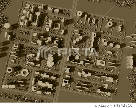 3d rendering map of city 34542210