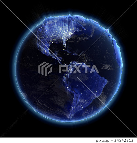 America real relief city lights 3d rendering 34542212