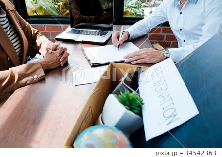 Worker resignation. Business unemployment concept. 34542363