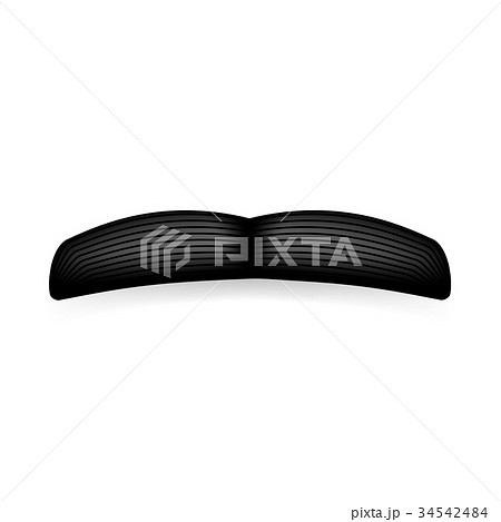 Mustache isolated on white. Black vector vintage 34542484