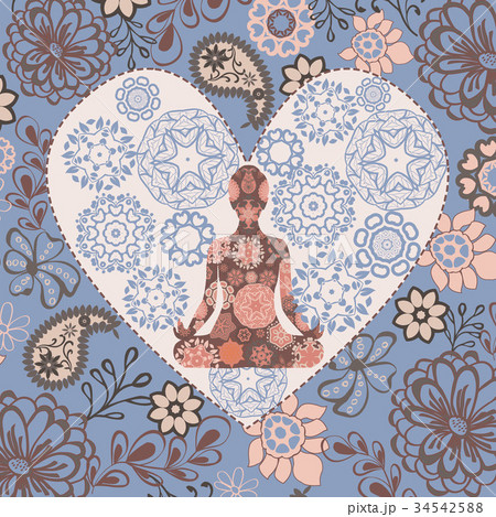 background lotus position yoga in heart shape background lotus position yoga in heart shape 34542588