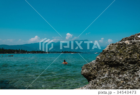 view of Garda Lake, Italy, low visibility, 34543473
