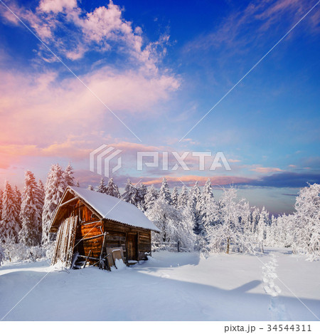 beautiful wooden house in a beautiful wooden house in a 34544311