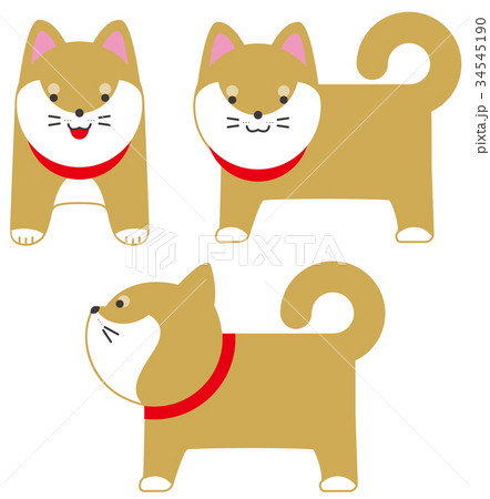 柴犬キャラクターのイラスト素材