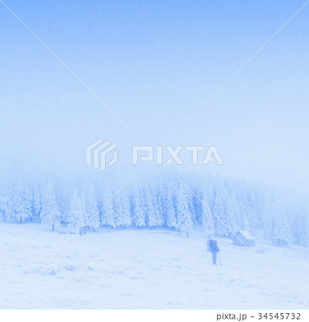 fantastic fog in the mountains 34545732