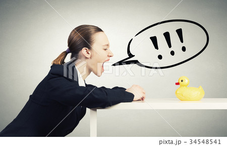 Woman and duck 34548541