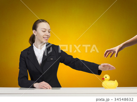 Woman and duck 34548632