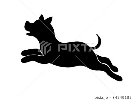 戌年年賀素材 走る犬のイラスト素材 34549185 Pixta