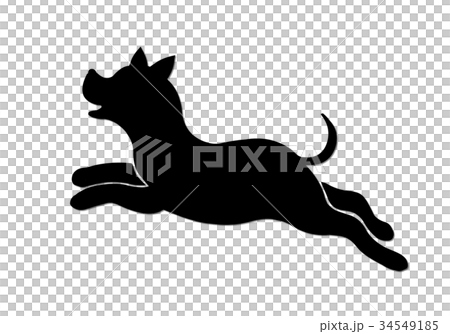 戌年年賀素材 走る犬のイラスト素材