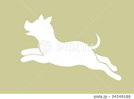 戌年年賀素材 走る犬のイラスト素材