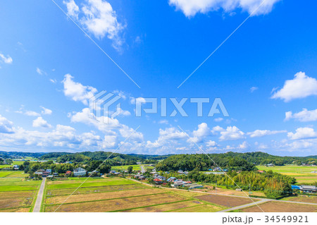 睦沢町上之郷　長楽寺付近を空撮 34549921