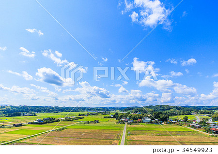 睦沢町上之郷　長楽寺付近を空撮 34549923