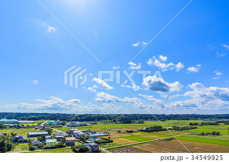 睦沢町上之郷　長楽寺付近を空撮 34549925