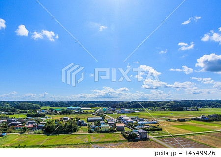 睦沢町上之郷　長楽寺付近を空撮 34549926