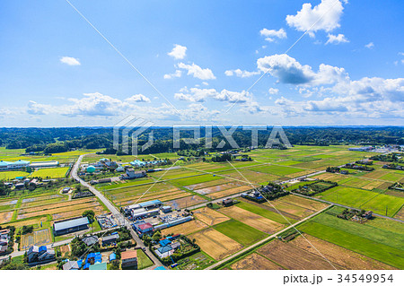 睦沢町上之郷　長楽寺付近を空撮 34549954