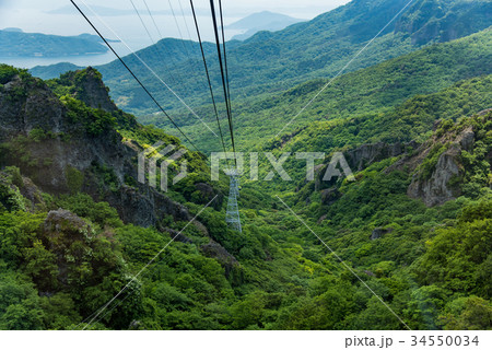 小豆島　新緑の寒霞渓ロープウェイ 34550034