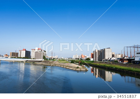 安威川と神崎川の合流 安威川と神崎川の合流 34551837