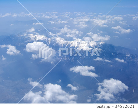 木曽山脈(中央アルプス)北東上空から南西方向 木曽山脈(中央アルプス)北東上空から南西方向 34552621
