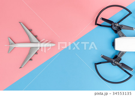 Drone and Air craft facing each other dangerous Drone and Air craft facing each other dangerous 34553135
