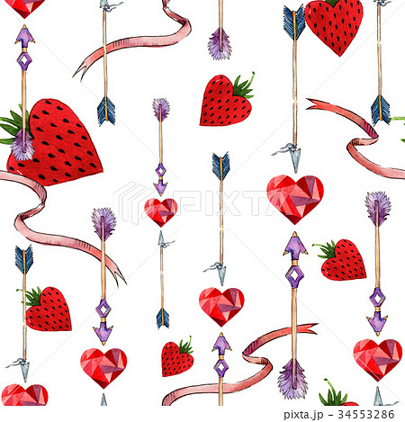 Watercolor bird feather pattern from wing. 34553286